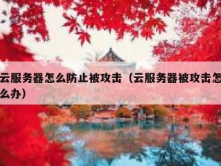 云服务器怎么防止被攻击（云服务器被攻击怎么办）