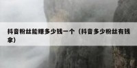 抖音粉丝能赚多少钱一个（抖音多少粉丝有钱拿）