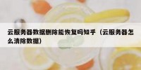 云服务器数据删除能恢复吗知乎（云服务器怎么清除数据）