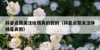 抖音点赞关注给钱真的假的（抖音点赞关注挣钱是真假）