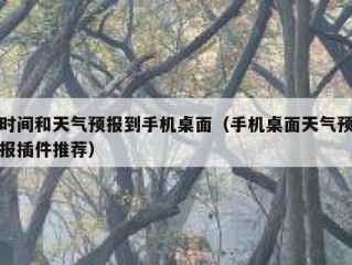 时间和天气预报到手机桌面（手机桌面天气预报插件推荐）