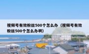 视频号有效粉丝500个怎么办（视频号有效粉丝500个怎么办啊）