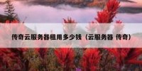 传奇云服务器租用多少钱（云服务器 传奇）