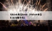 tiktok单位kmb（tiktok单位k m b哪个大）