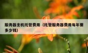 服务器主机托管费用（托管服务器费用每年要多少钱）