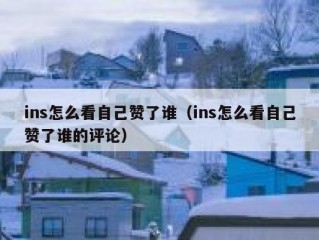 ins怎么看自己赞了谁（ins怎么看自己赞了谁的评论）