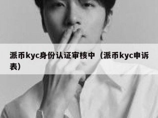 派币kyc身份认证审核中（派币kyc申诉表）