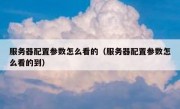 服务器配置参数怎么看的（服务器配置参数怎么看的到）