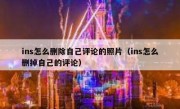 ins怎么删除自己评论的照片（ins怎么删掉自己的评论）
