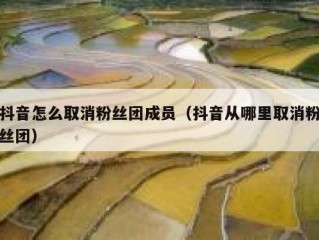 抖音怎么取消粉丝团成员（抖音从哪里取消粉丝团）