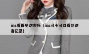ins看得见访客吗（ins可不可以看到访客记录）