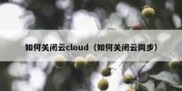 如何关闭云cloud（如何关闭云同步）