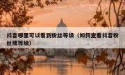 抖音哪里可以看到粉丝等级（如何查看抖音粉丝牌等级）