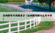 沧州限号今天限多少（沧州限号限什么号今天）