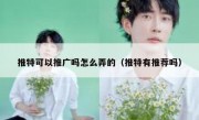 推特可以推广吗怎么弄的（推特有推荐吗）