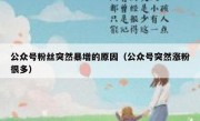公众号粉丝突然暴增的原因（公众号突然涨粉很多）