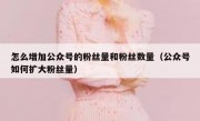怎么增加公众号的粉丝量和粉丝数量（公众号如何扩大粉丝量）