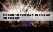 北京车辆限行尾号轮换时间表（北京市车辆限行尾号轮换时间）