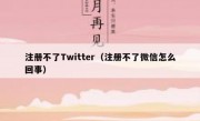 注册不了Twitter（注册不了微信怎么回事）