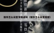 推特怎么设置发推通知（推特怎么设置提醒）