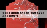 微信公众号粉丝最多的是哪个（微信公众号粉丝最多的是哪个）