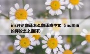 ins评论翻译怎么翻译成中文（ins里面的评论怎么翻译）