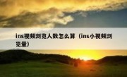 ins视频浏览人数怎么算（ins小视频浏览量）