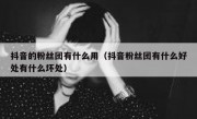 抖音的粉丝团有什么用（抖音粉丝团有什么好处有什么坏处）