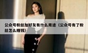公众号粉丝加好友有什么用途（公众号有了粉丝怎么赚钱）
