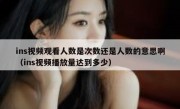 ins视频观看人数是次数还是人数的意思啊（ins视频播放量达到多少）