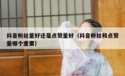 抖音粉丝量好还是点赞量好（抖音粉丝和点赞量哪个重要）