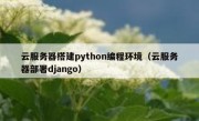 云服务器搭建python编程环境（云服务器部署django）