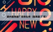 国内服务器厂家排名榜（服务器 厂家）