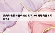国内知名服务器有哪些公司（中国服务器公司排名）