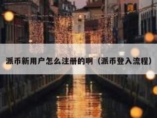 派币新用户怎么注册的啊（派币登入流程）