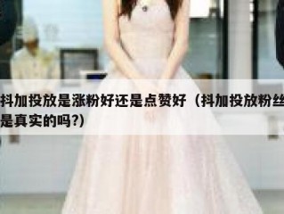 抖加投放是涨粉好还是点赞好（抖加投放粉丝是真实的吗?）