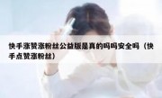 快手涨赞涨粉丝公益版是真的吗吗安全吗（快手点赞涨粉丝）