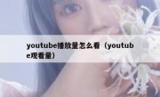 youtube播放量怎么看（youtube观看量）