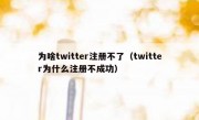 为啥twitter注册不了（twitter为什么注册不成功）