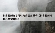 抖音视频自己可以给自己点赞吗（抖音视频给自己点赞好吗）