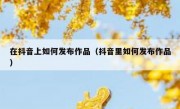 在抖音上如何发布作品（抖音里如何发布作品）
