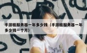 手游租服务器一年多少钱（手游租服务器一年多少钱一个月）