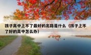 孩子高中上不了最好的出路是什么（孩子上不了好的高中怎么办）
