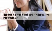 抖音粉丝下单平台有哪些软件（抖音粉丝下单平台都有什么）
