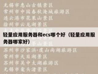 轻量应用服务器和ecs哪个好（轻量应用服务器哪家好）
