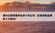 国内云服务器排名前十的公司（云服务器品牌前十大排名）