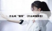 什么叫“推特”（什么叫推特包）