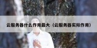 云服务器什么作用最大（云服务器实际作用）
