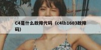C4是什么故障代码（c4lb1603故障码）