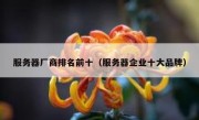 服务器厂商排名前十（服务器企业十大品牌）